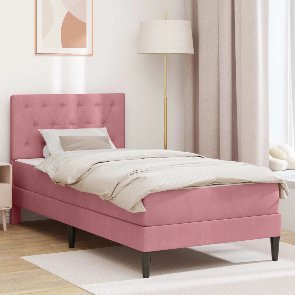 Struttura letto con materasso-Giroletto Rosa 80 x 200 cm Velluto 967387