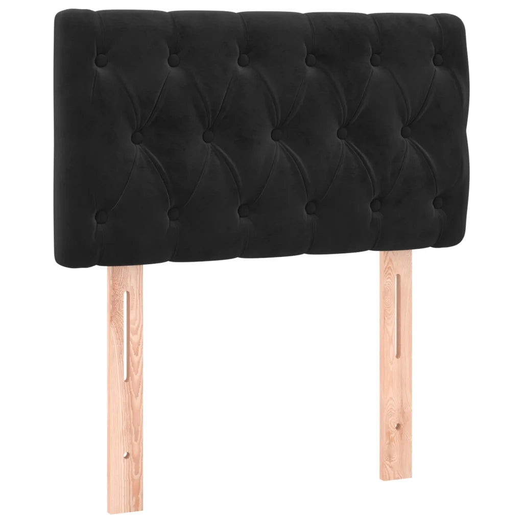 Testiera Nera 80x7x78/88 cm in Velluto 346308