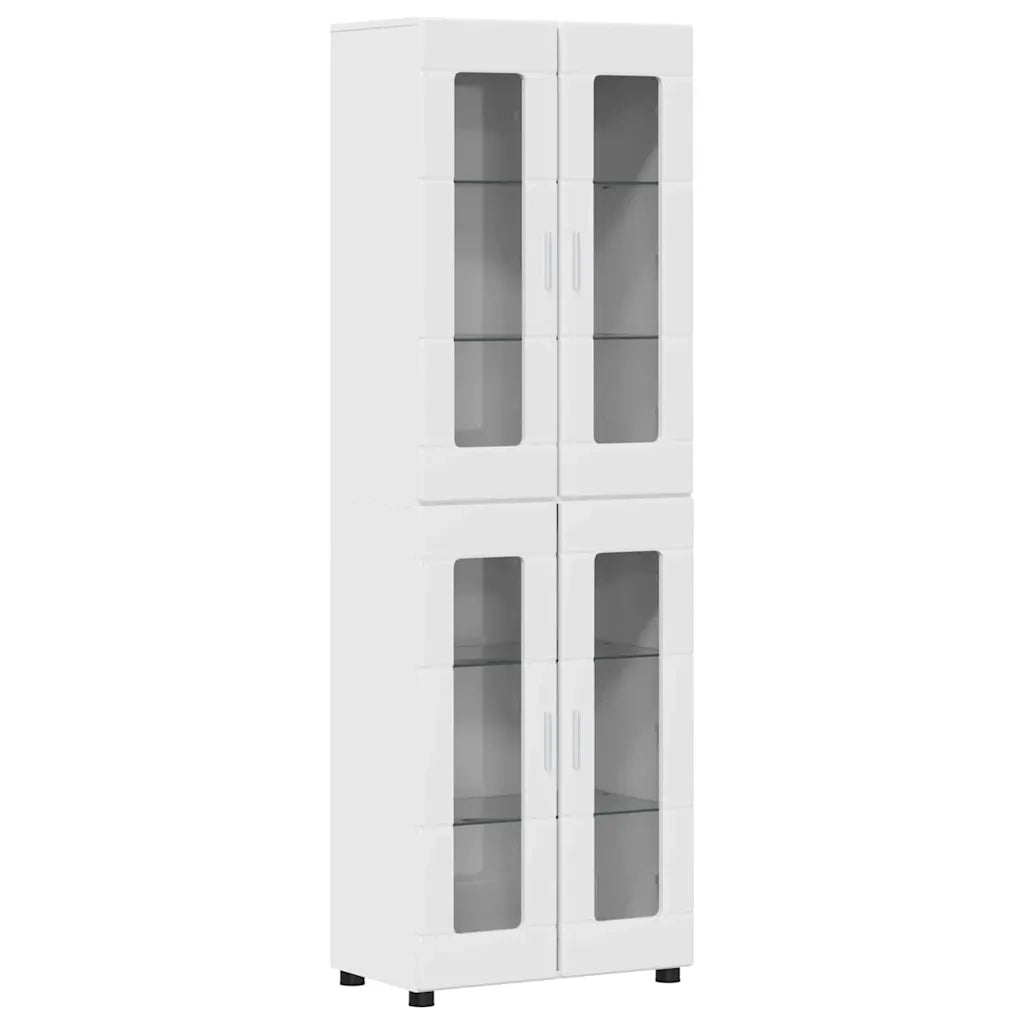 Set mobile TV con porta FLORIN Bianco Lucido Legno multistrato