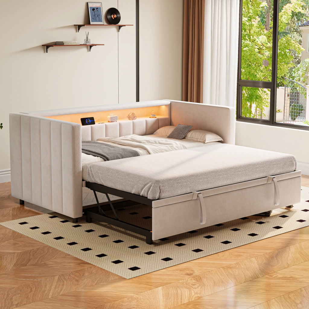 Divano letto con funzione letto estraibile velluto 90x190 cm