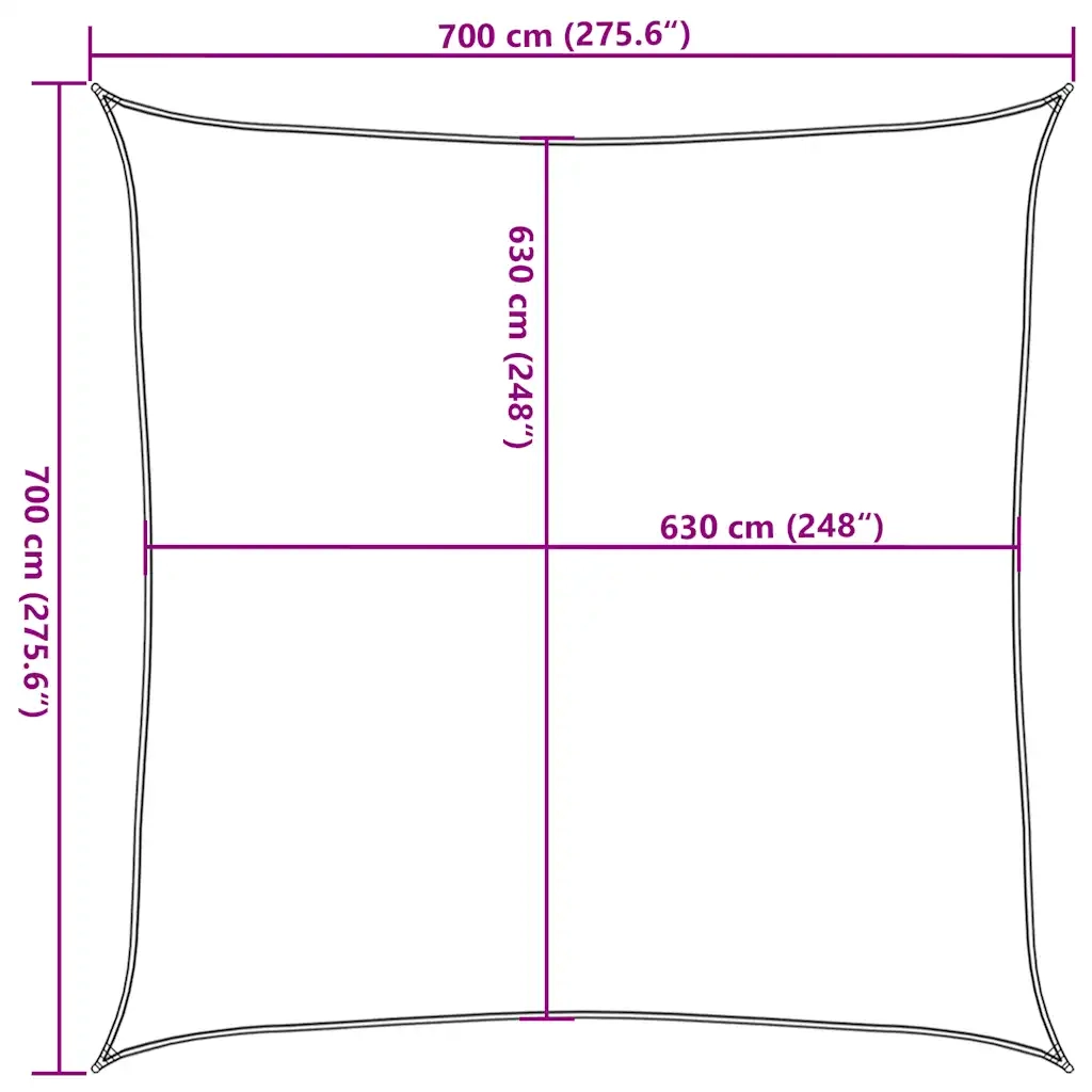 Vela Parasole 160 g/m² Beige 7x7 m in HDPE 311115