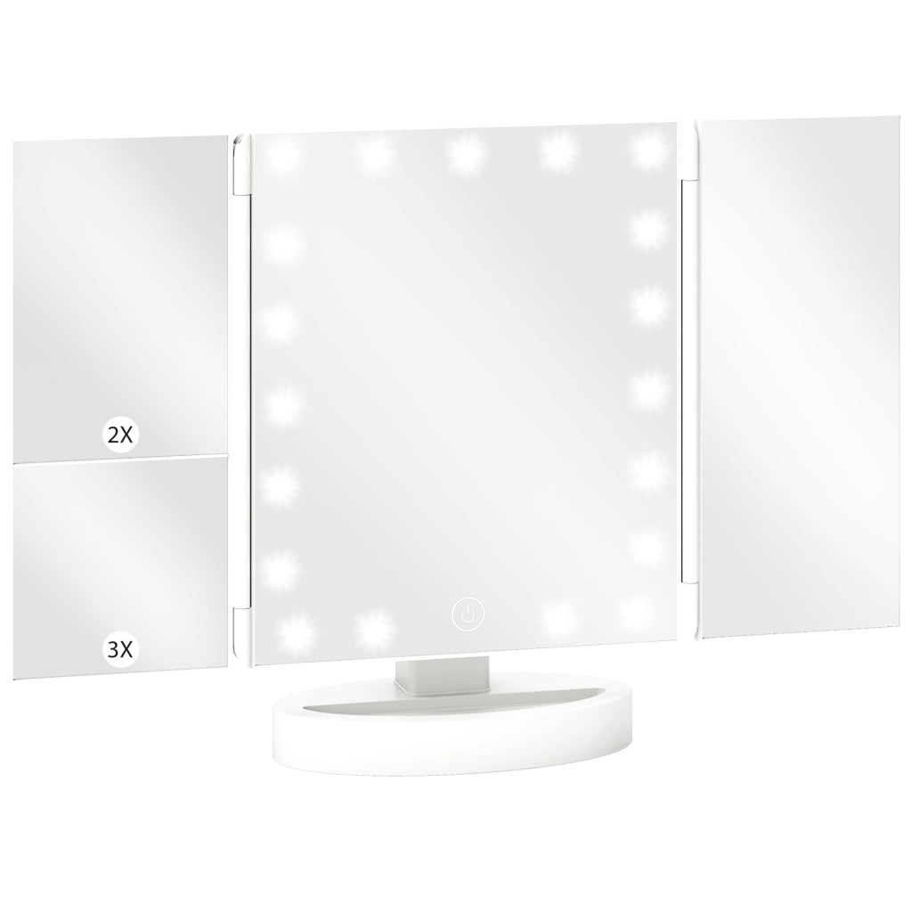 Specchio Trucco con Luce LED ¨C Xylo ¨C 21 LED Ingrandimento 1X/2X/3X Rotazione 180¡ã Touch Bianco