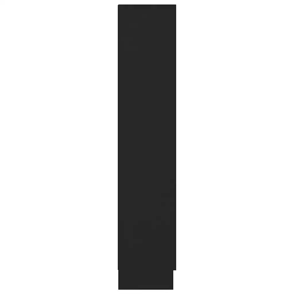 Armadietto con Vetrina Nero 82,5x30,5x150 cm Legno Multistrato 802760