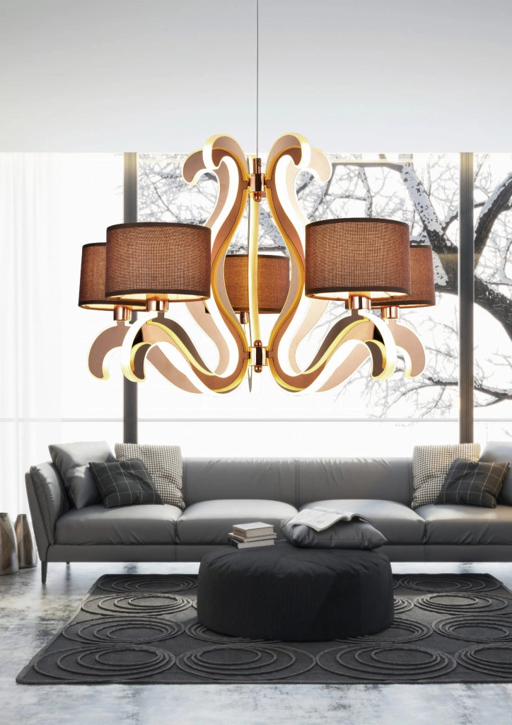 Lampadario Candellux Ambrosia 35-33918 LED E14 rame