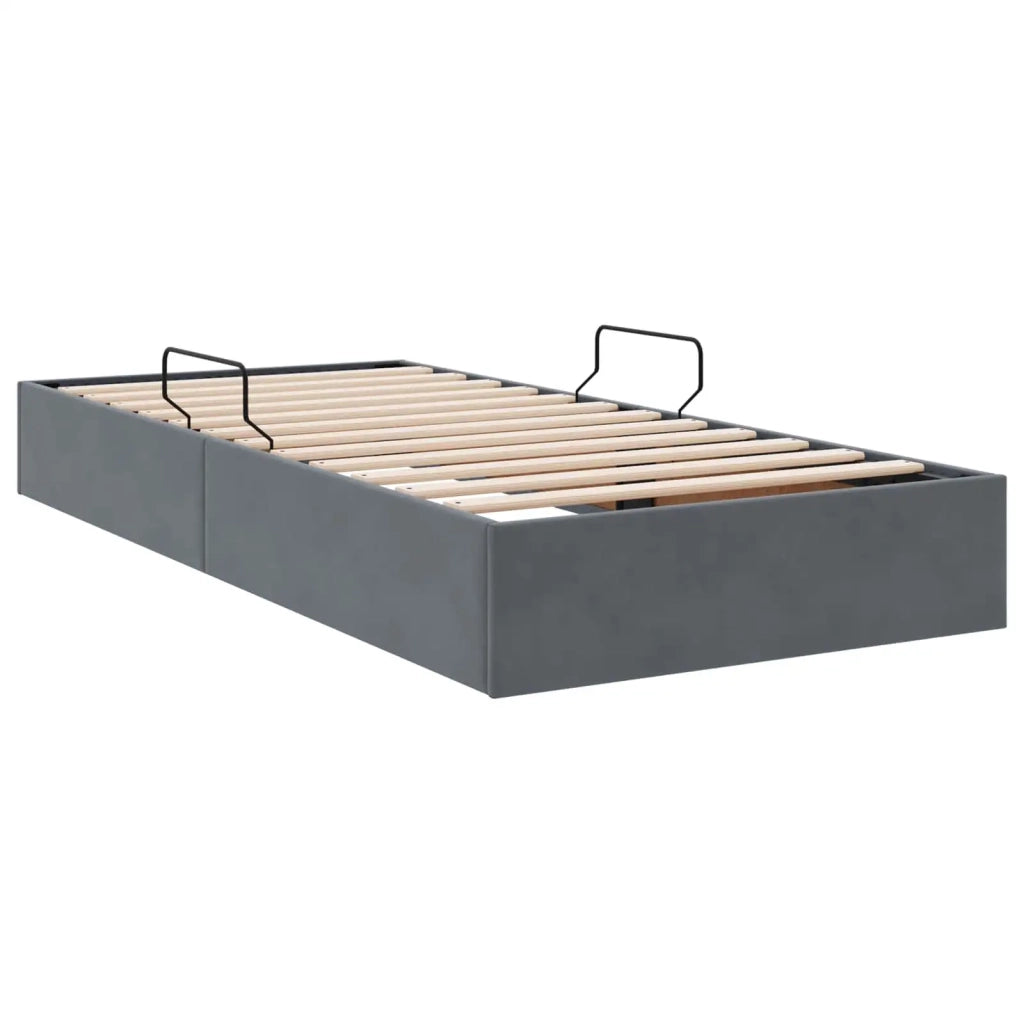 Letto ottomano Grigio Scuro 90 x 200 cm Velluto 3442857