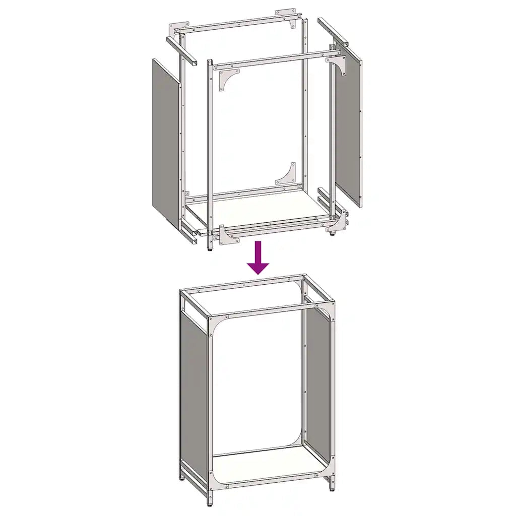 Rastrelliera per Legna da Ardere Bianca 44x28x65 cm 864196