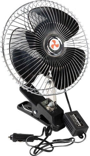 Ventilatore 12V - griglia in cromatura nera - ventilazione potente per auto