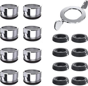 Regolatore di Pressione 8 Pezzi - Filtro di Rubinetto - Sottile/Perforato - Acciaio Inossidabile - Laccato Alluminio - Silenzioso e Efficace nell'Uso dell'Acqua - Filtro di Rubinetto