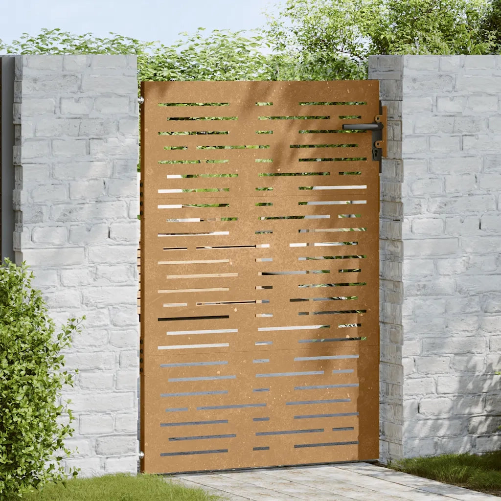 Cancello da giardino 85x125 cm in acciaio Corten design quadrato CFW7678595