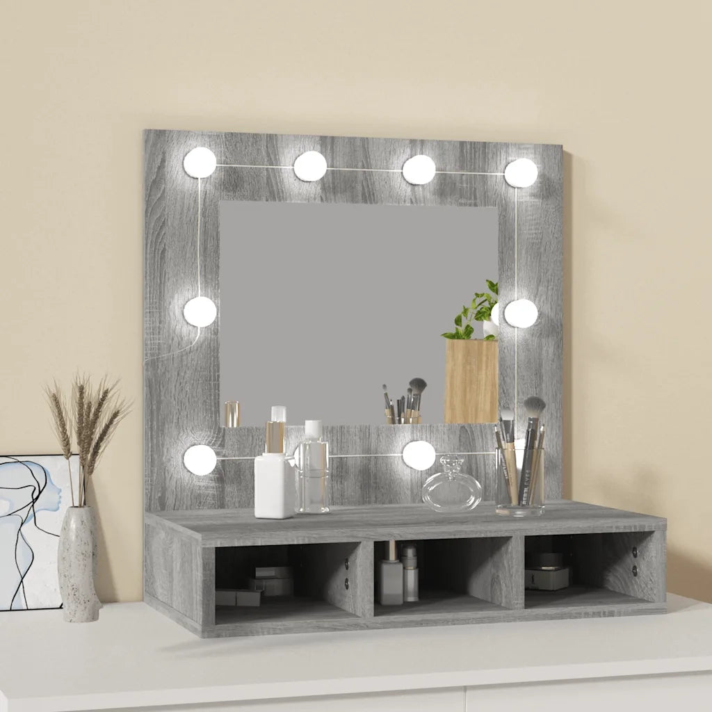 Mobile a Specchio | Armadio da bagno con LED Grigio Sonoma 60x31,5x62 cm