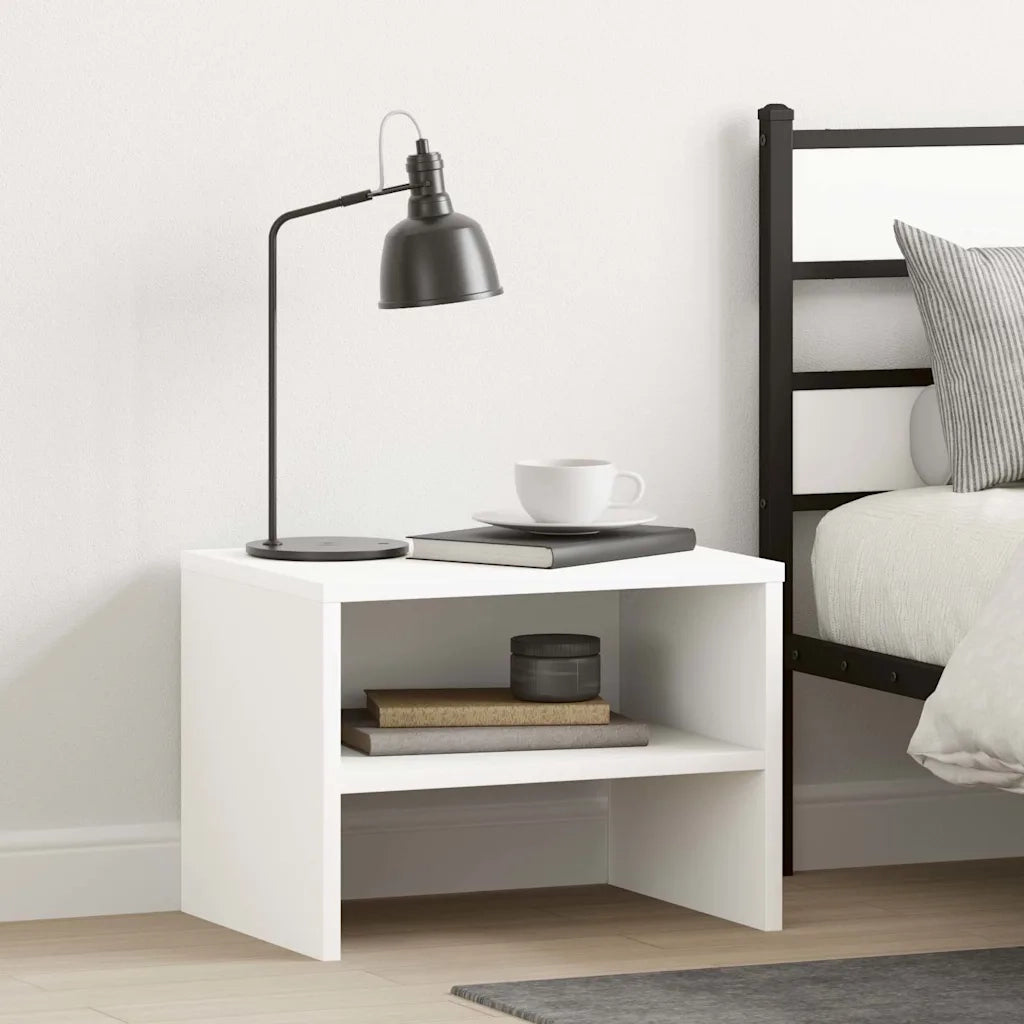 Set di 2 Comodini | Armadio da Notte | Mobiletto da notte Bianchi 40x30x30 cm Legno Ingegnerizzato