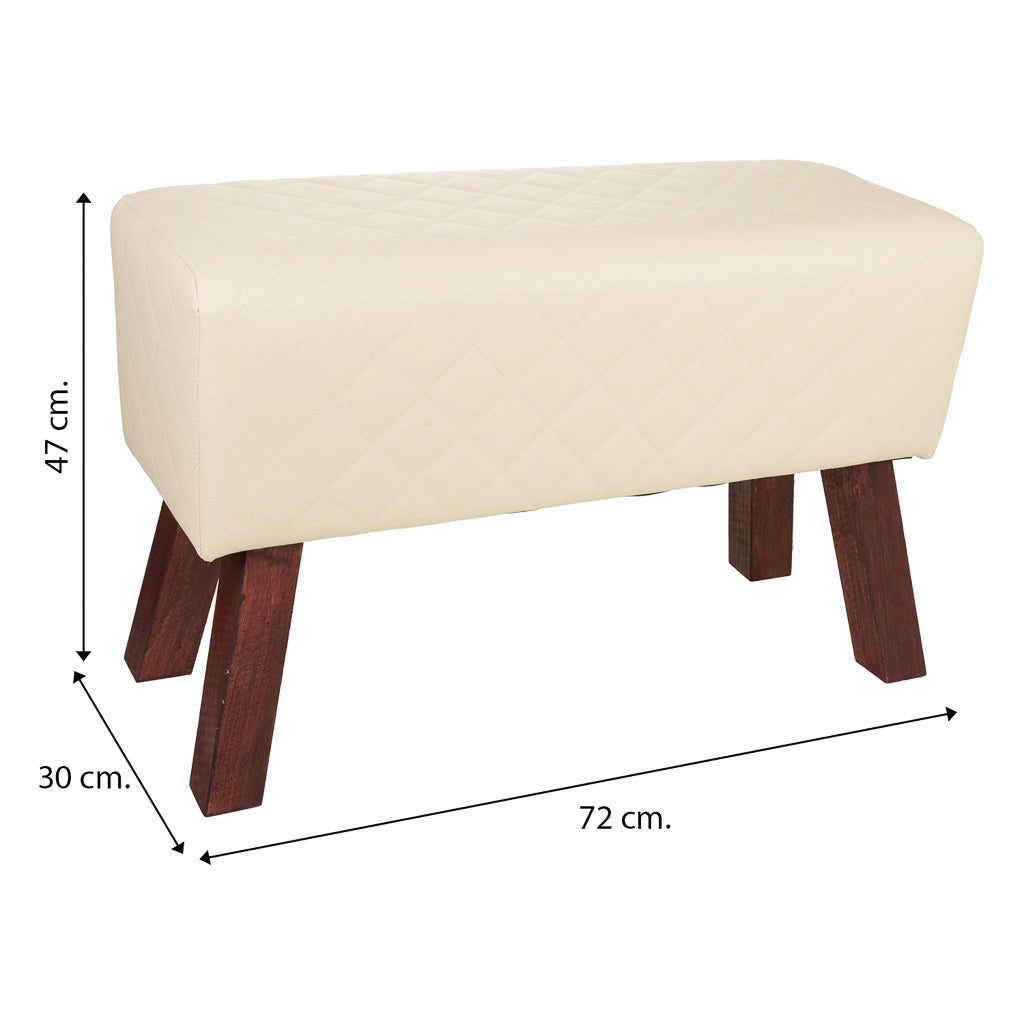 Sgabello imbottito bianco 72x30x47h