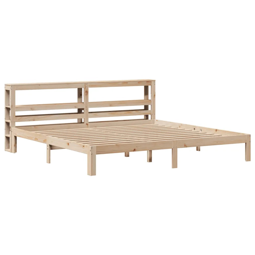 Giroletto con Testiera 200x200 cm in Legno Massello di Pino