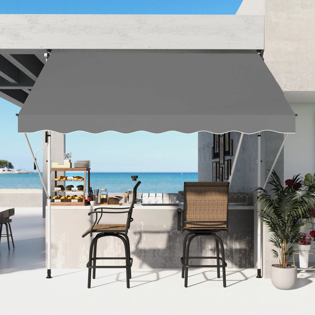 Toldo Manuale Retrattile per Terrazza ¨C Minimal ¨C Grigio 300x150x170-280 cm
