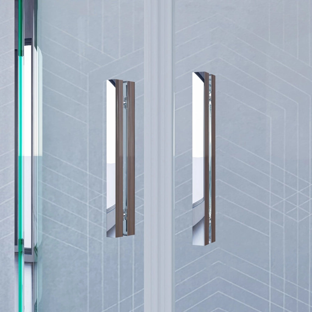 Box doccia semicircolare di design trasparente 6mm h195 icon, misura 90x90