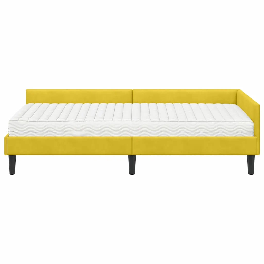 Struttura Letto Angolare con Materasso 2 pcs Giallo Velluto 3393712