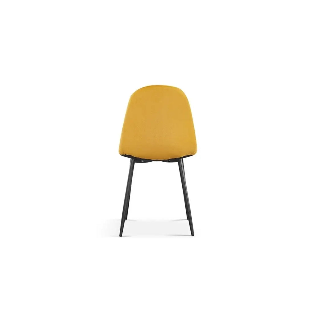 Sedia BOÏ – Velluto giallo – Gambe in metallo nero – Stile moderno