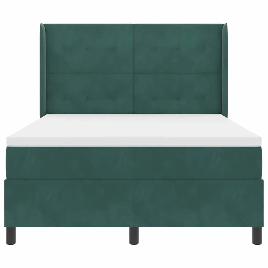 Letto a molle con strisce LED Verde 140 x 190 cm Velluto 3343865
