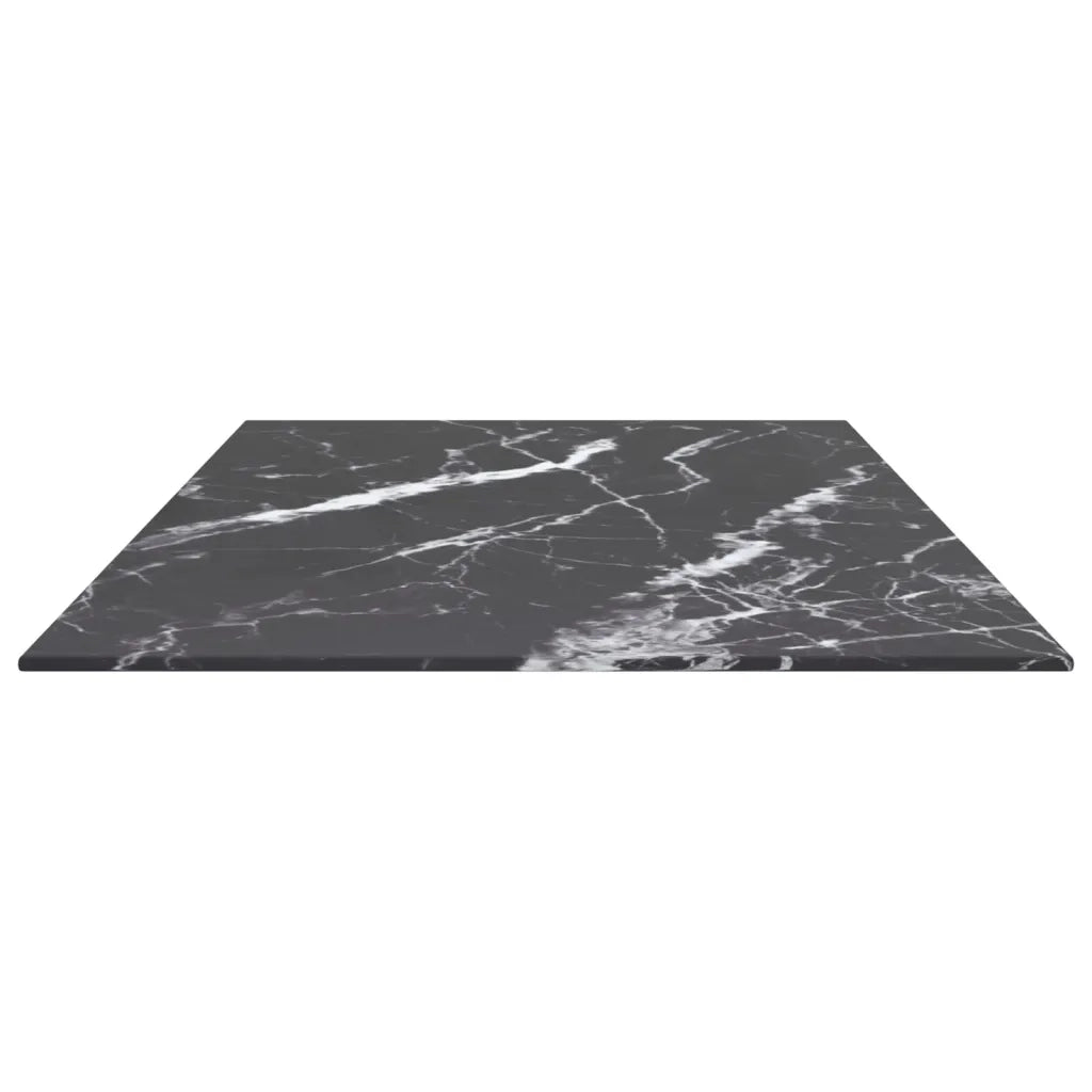 Piano Tavolo Nero 100x50 cm 6mm Vetro Temperato Design Marmo 322274