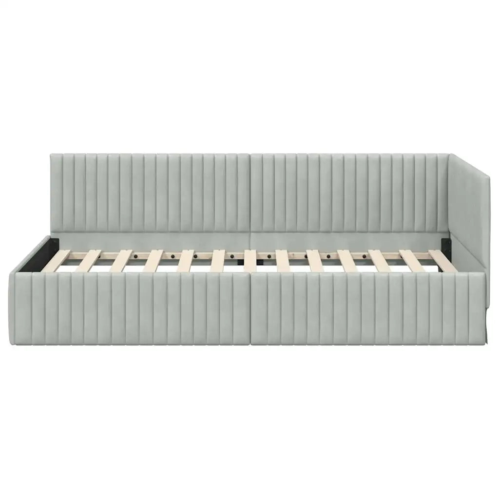 Cornice del letto ad angolo Grigio chiaro 100 cm x 200 cm