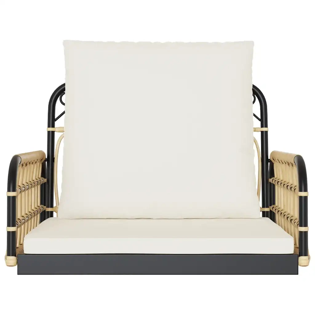 Sedia a Dondolo con Cuscini 63x58x39 cm Polyrattan e Acciaio 4009297
