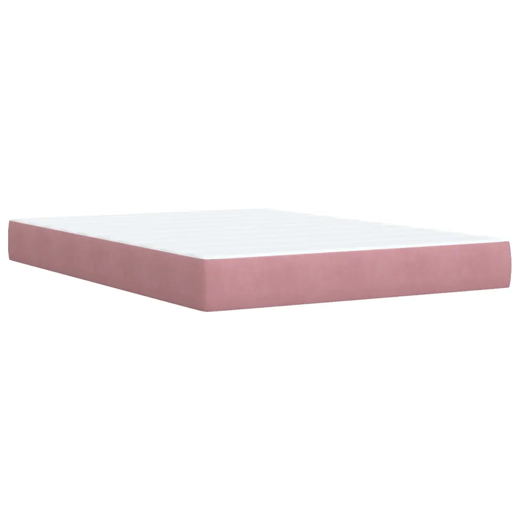 Giroletto a Molle con Materasso Rosa 140x200 cm in Velluto 3290929