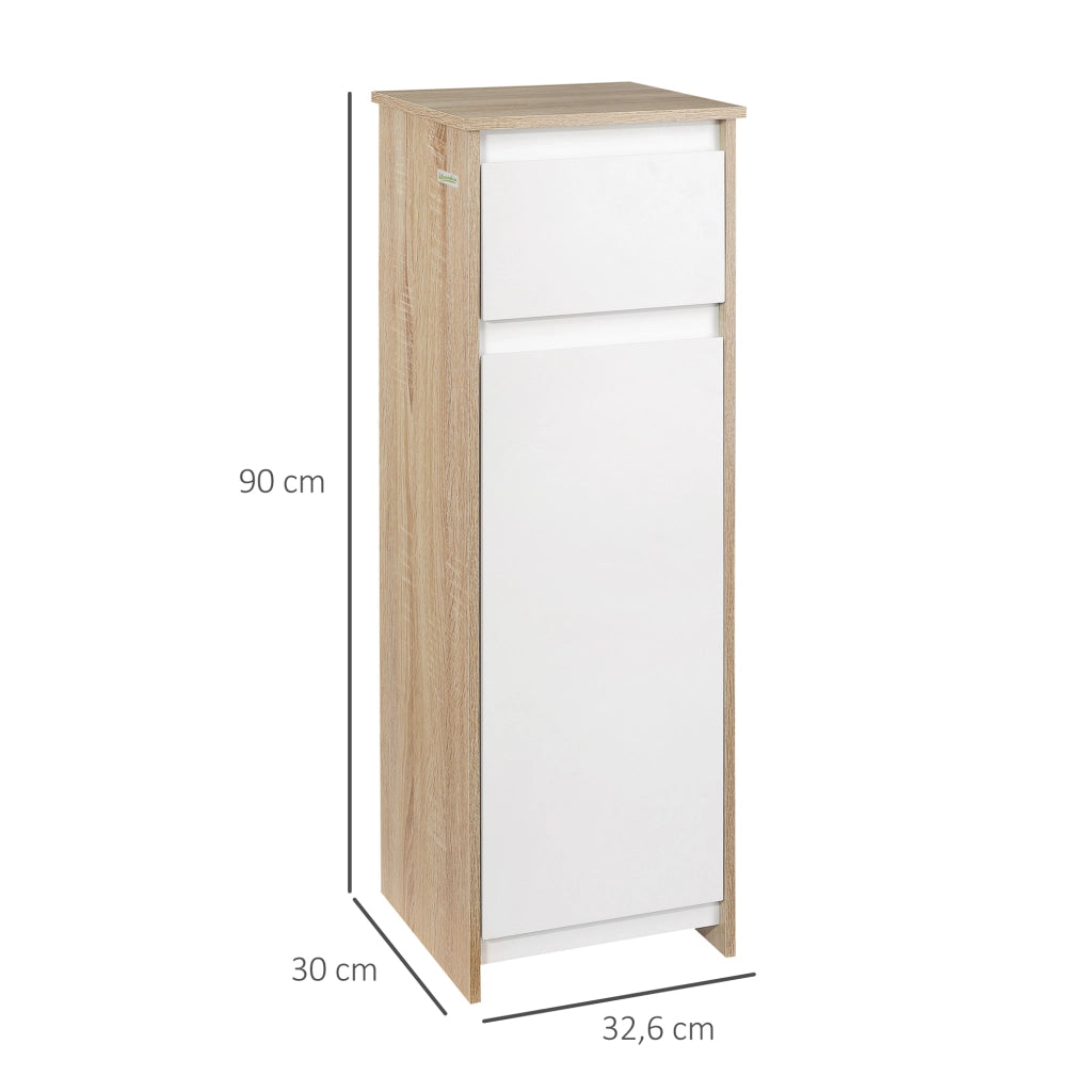Mobile bagno colonna salvaspazio ¨C Xylo ¨C bianco legno 1 cassetto 1 anta 32x30x90 cm