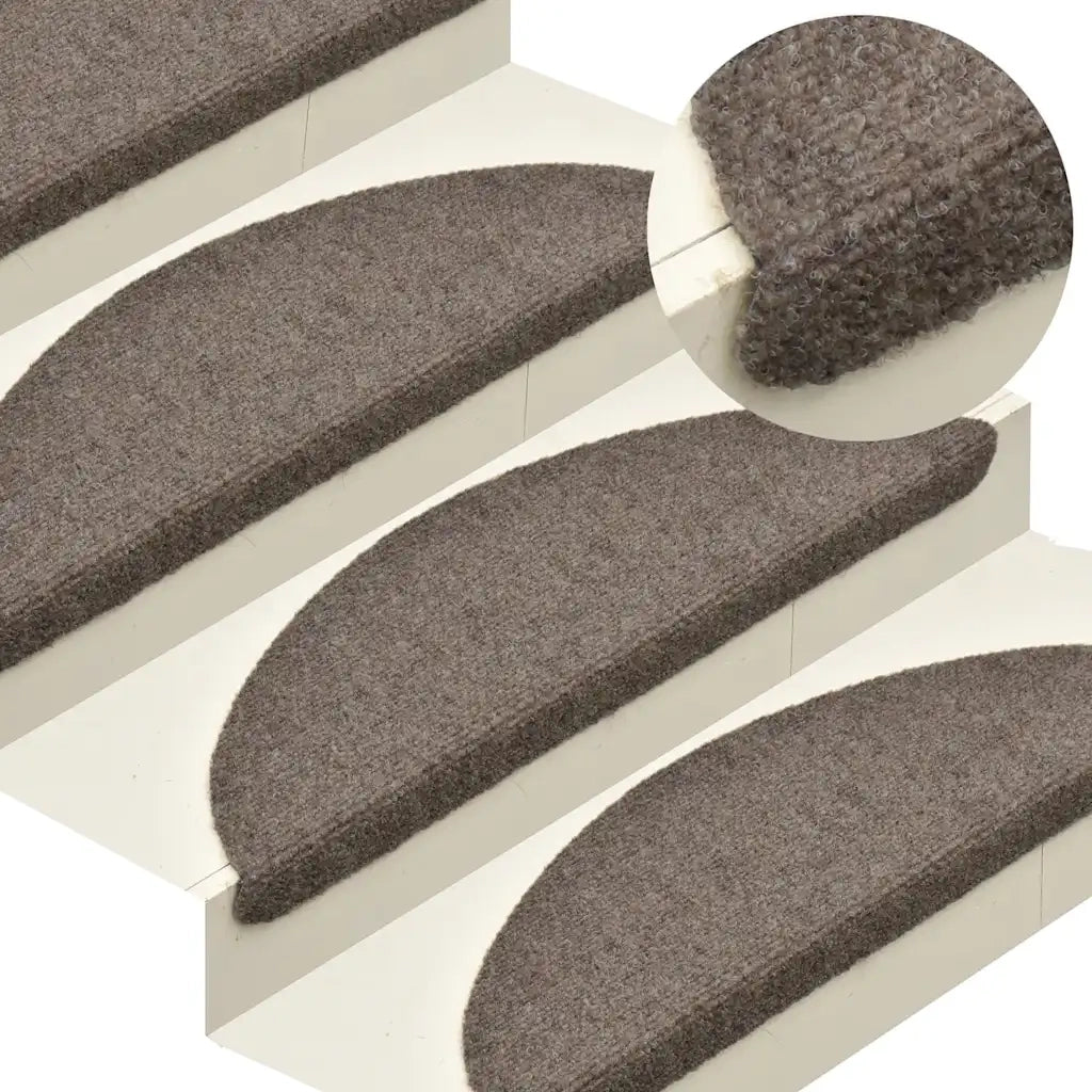 Tappetini per scale autoadesivi 10 pz | Gradini per Scale 65x21x4 cm beige semicircolari grandi