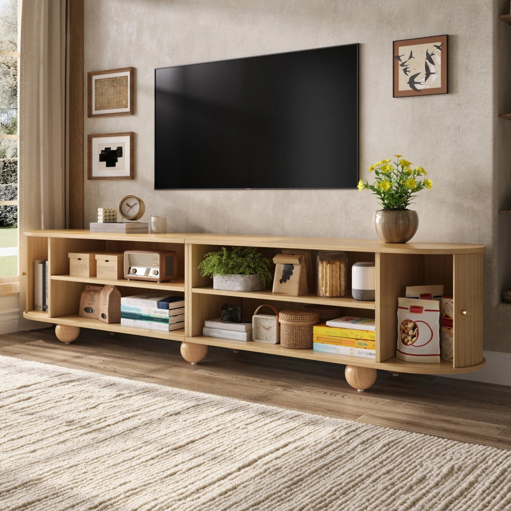 Lowboard per TV Natural in MDF; lunghezza 180 cm