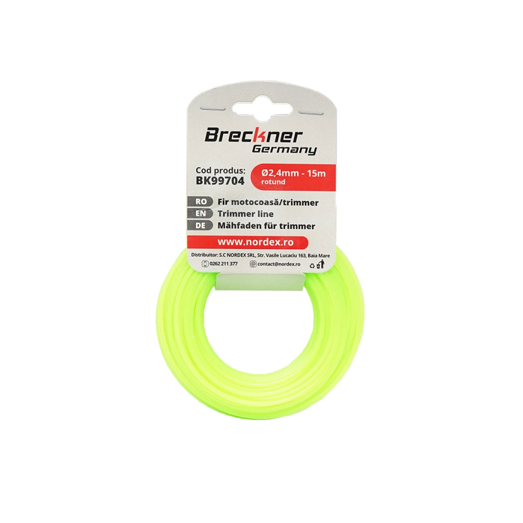 Filo per decespugliatore tondo, 2,4 mm x 15 m Breckner Germany