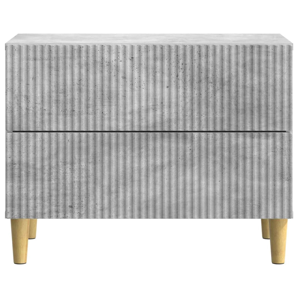 Comodino | Armadio da Notte | Mobiletto da notte con cassetto Grigio Cemento 62 x 34,5 x 48 cm