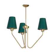 Lampadario Milagro Victoria 3 luci E27 verde ottone