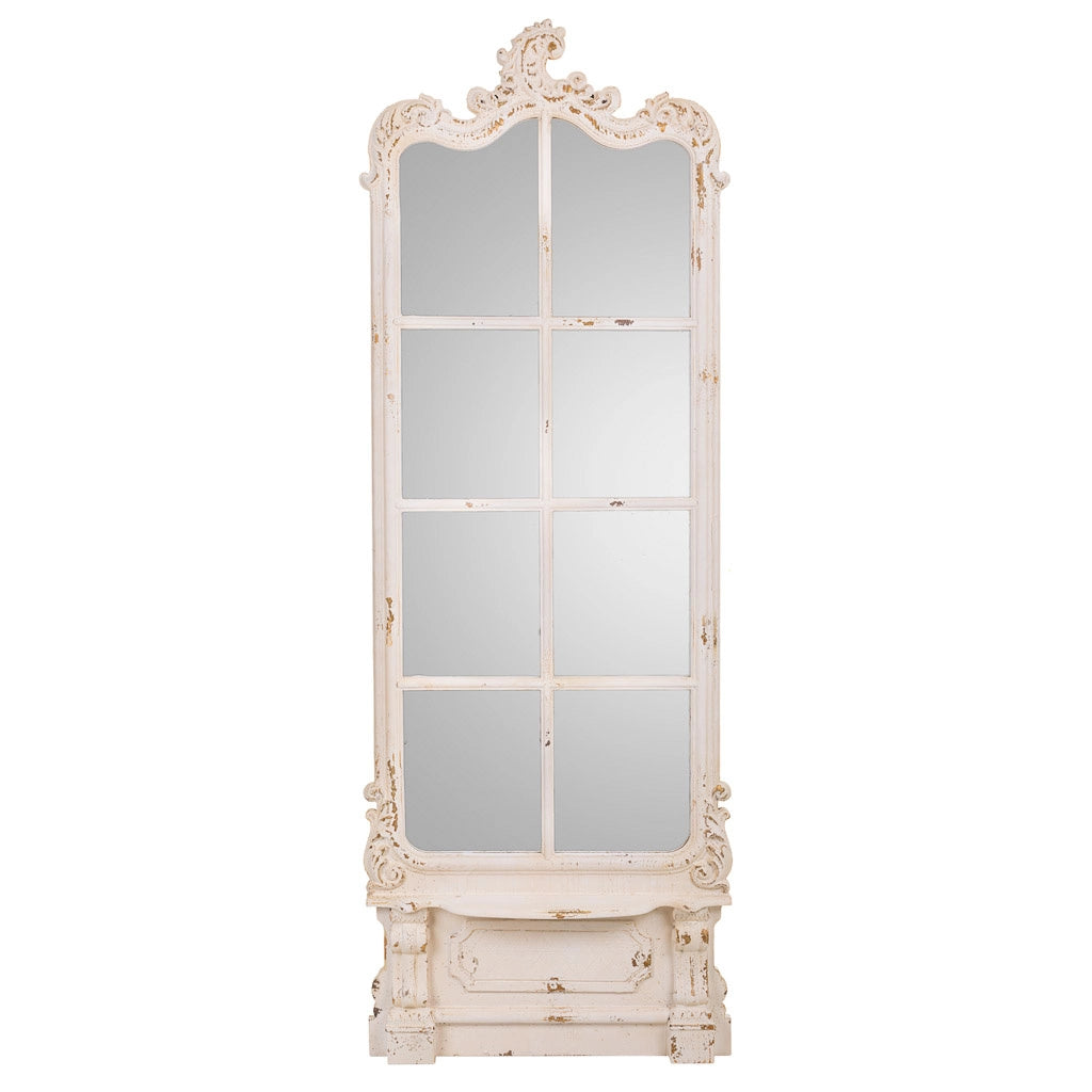Specchio in legno bianco 75x7x215h