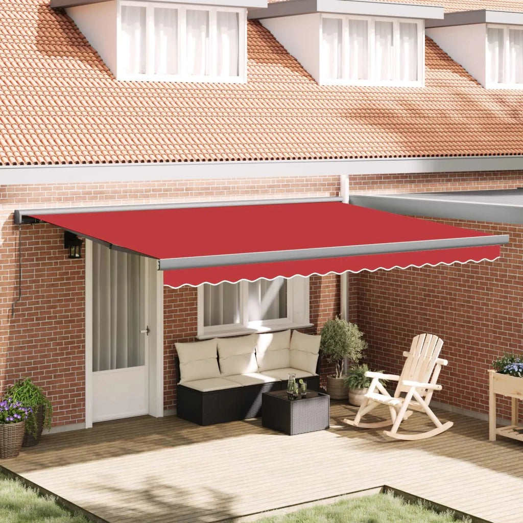 Tenda Retrattile Rosso 4 × 3 m Tela e Alluminio 3420208