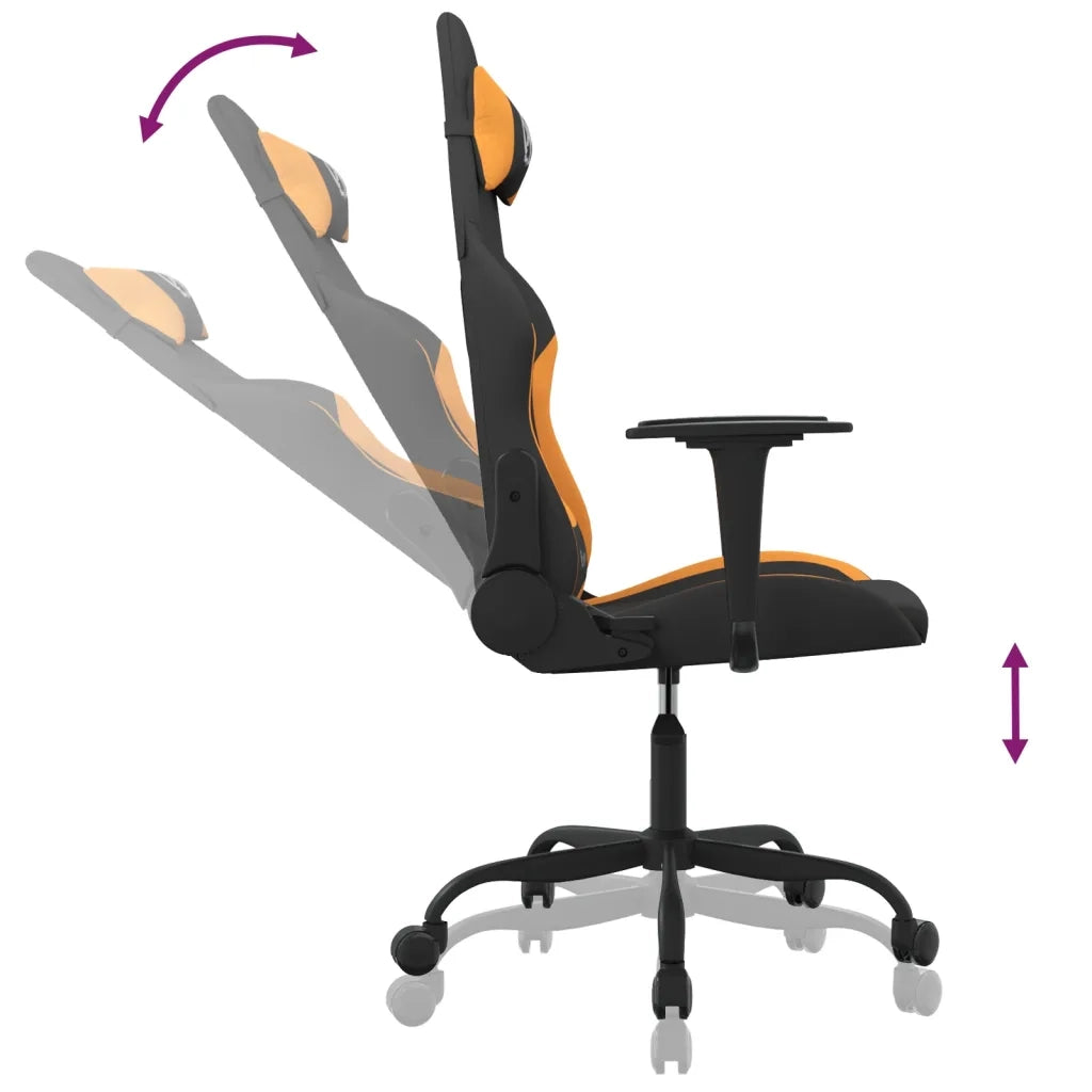 Sedia da Gaming Nero e Arancione in Tessuto 3143716