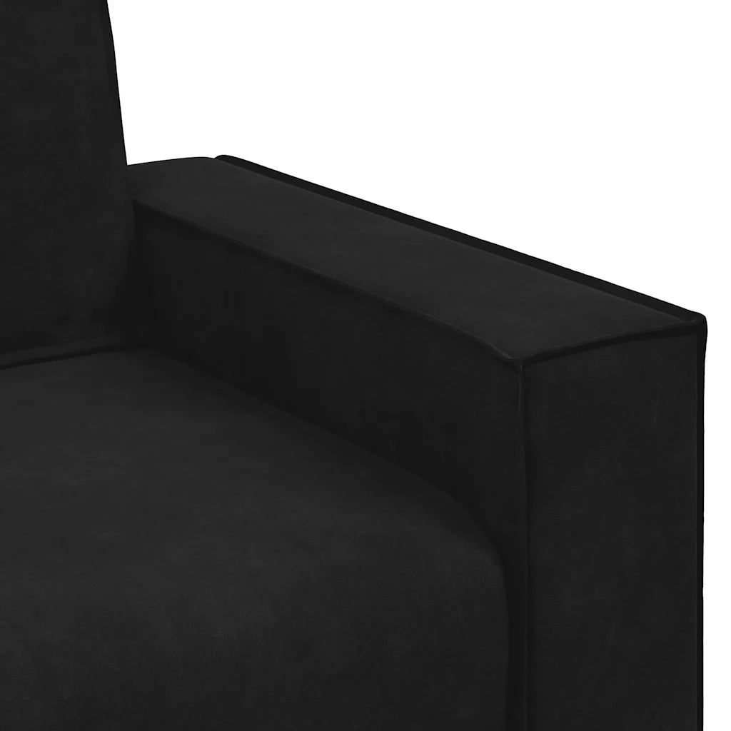 Divano a 3 Posti-Sofa 3 Posti Nero 180 cm in Velluto 686016