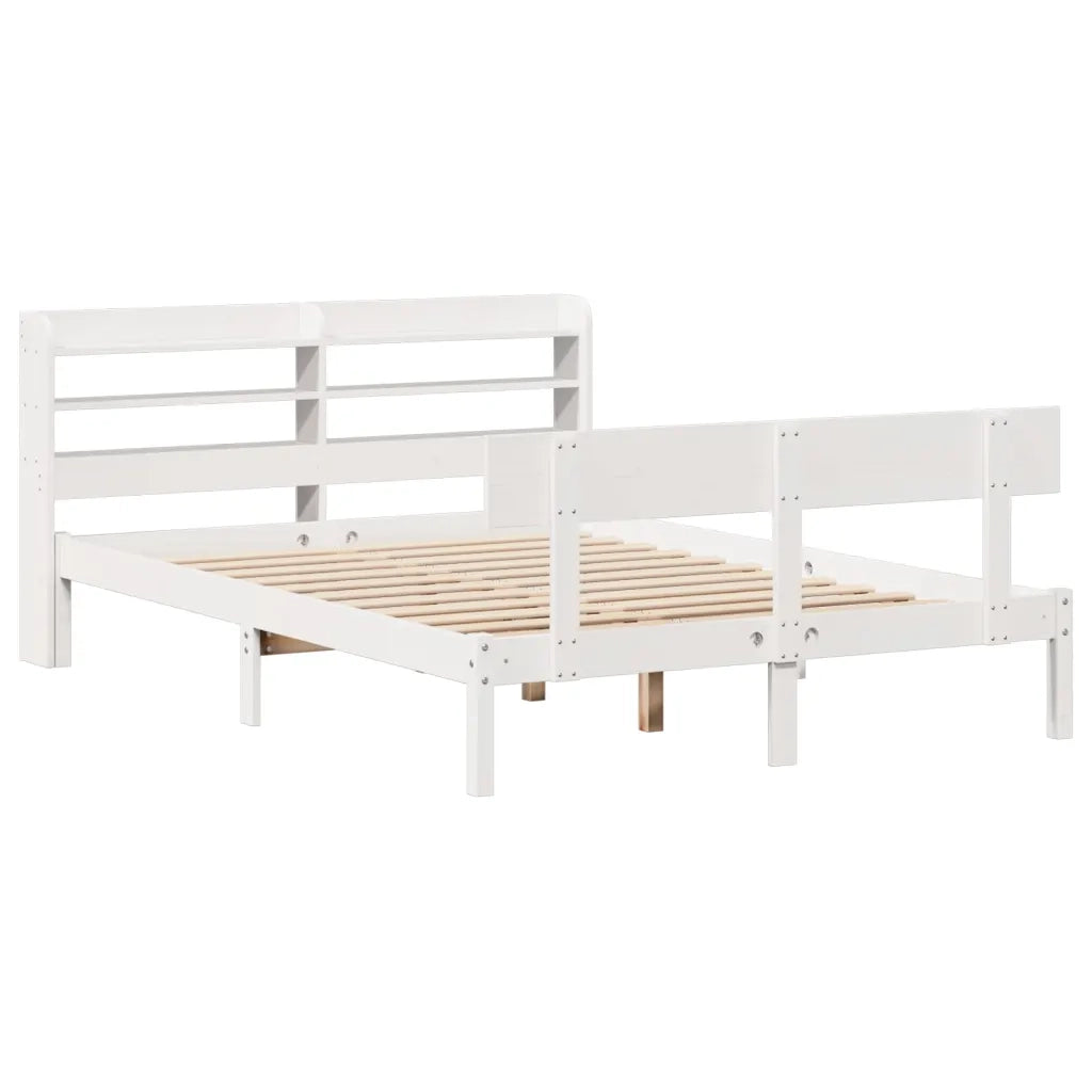 Letto senza Materasso-Struttura Letto Bianco 160x200 cm Legno Massello di Pino 827806