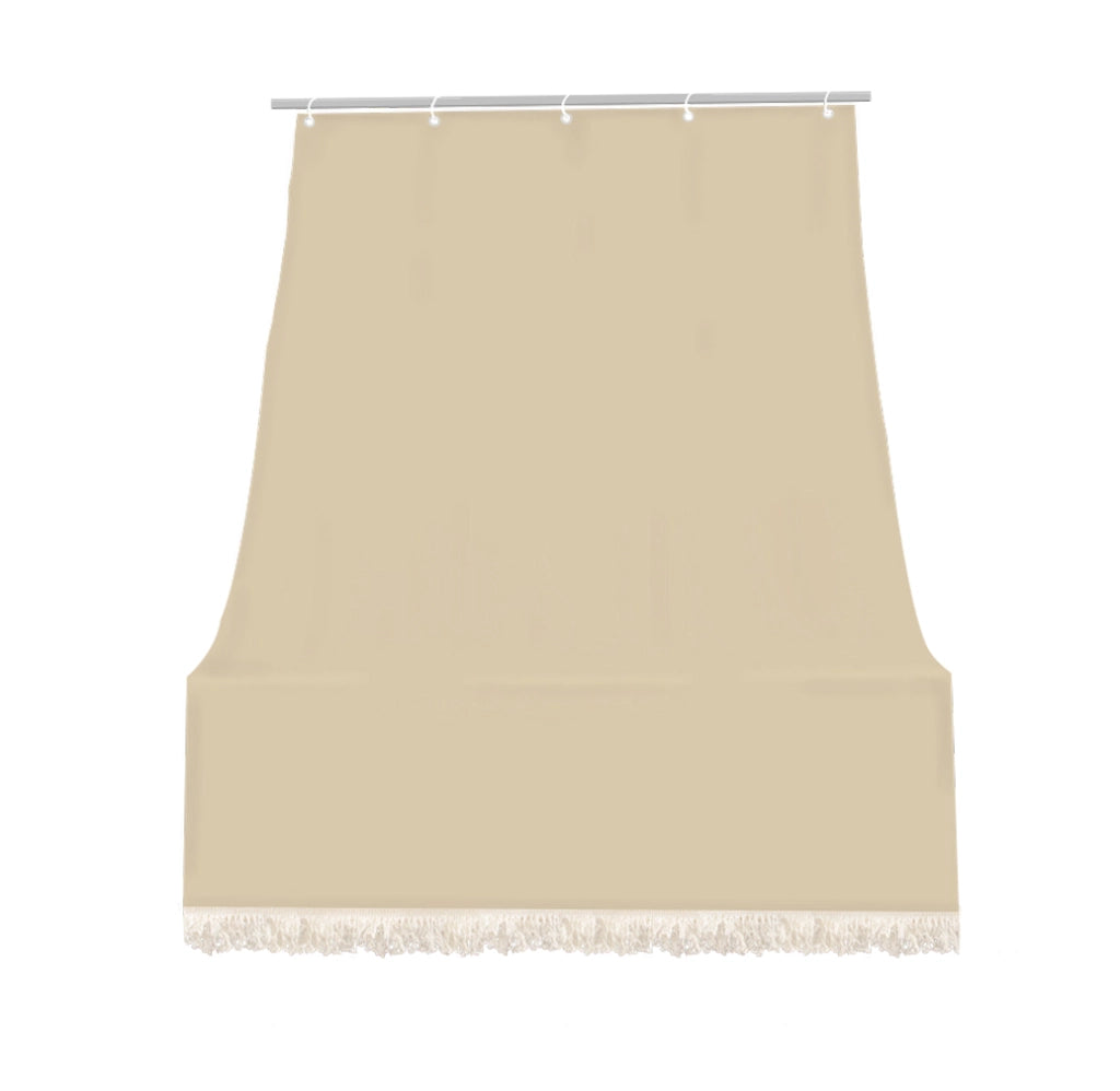 Tenda da sole tessuto resistente per balcone con anelli lavabile a caduta - Beige - 140x350 cm