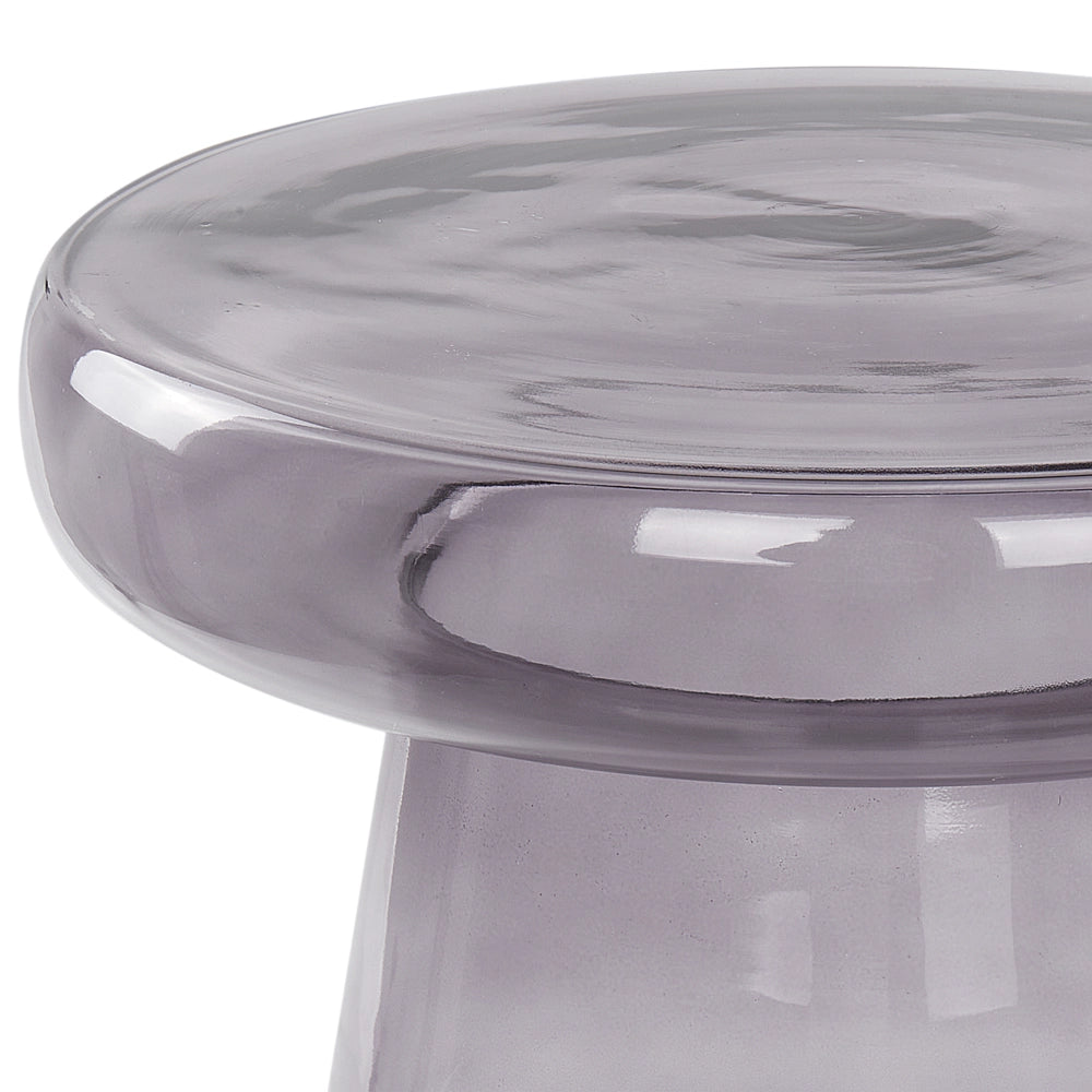 Tavolino di vetro trasparente grigio design elegante vintage retrò