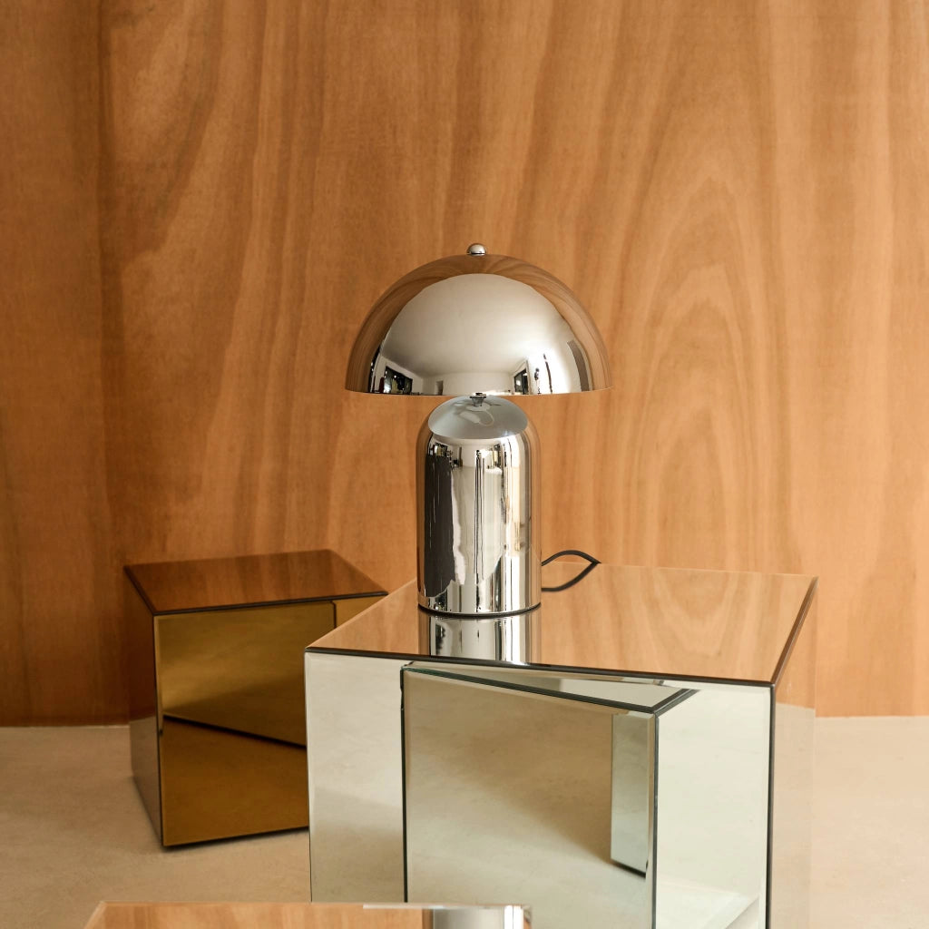 Lampada in metallo, 25cm, grigio perlato