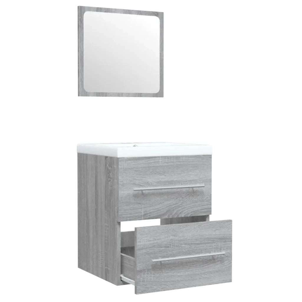 Mobile Bagno e Lavabo | Armadio Lavabo Integrato Grigio Sonoma Legno Multistrato
