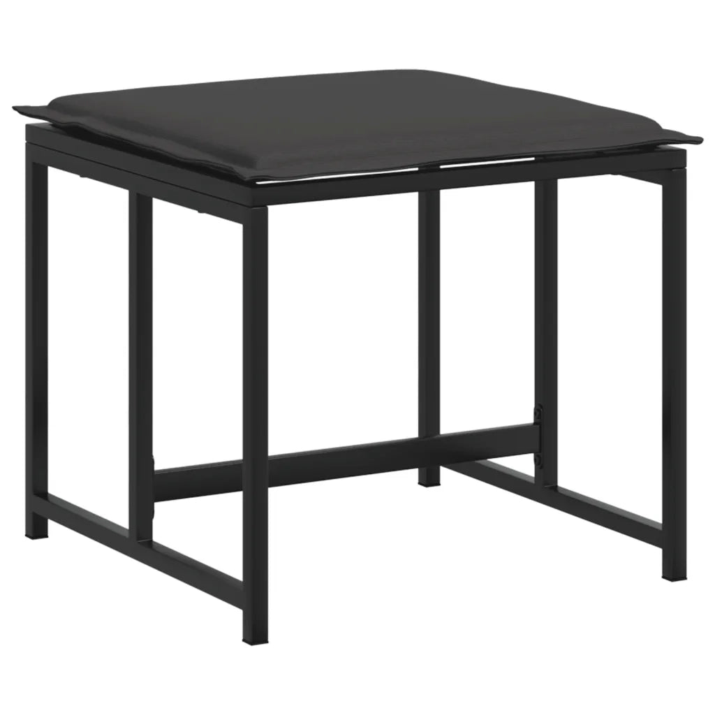 Set da Pranzo da Giardino 9 pz con Cuscini Nero in Textilene 3295083