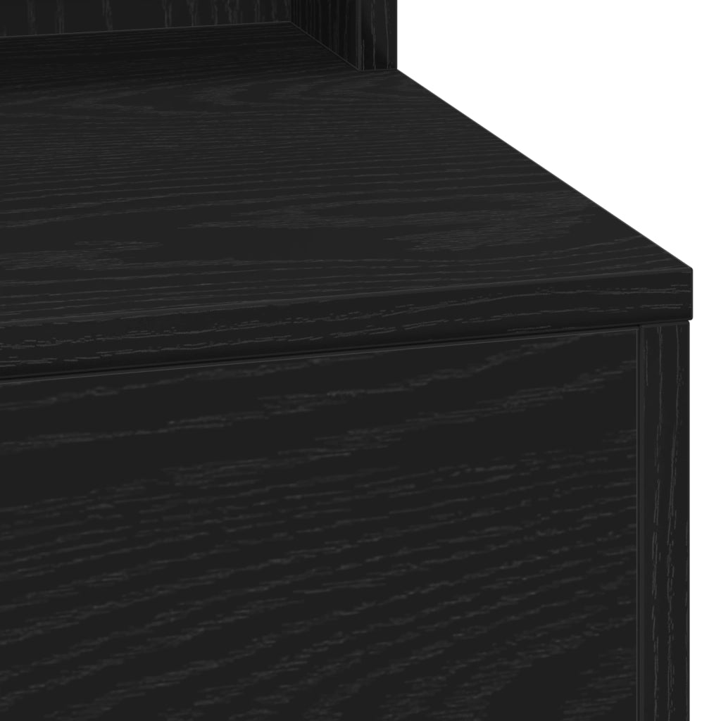 Specchio da Trucco con Luci LED Nero Rovere 100x41x135 cm