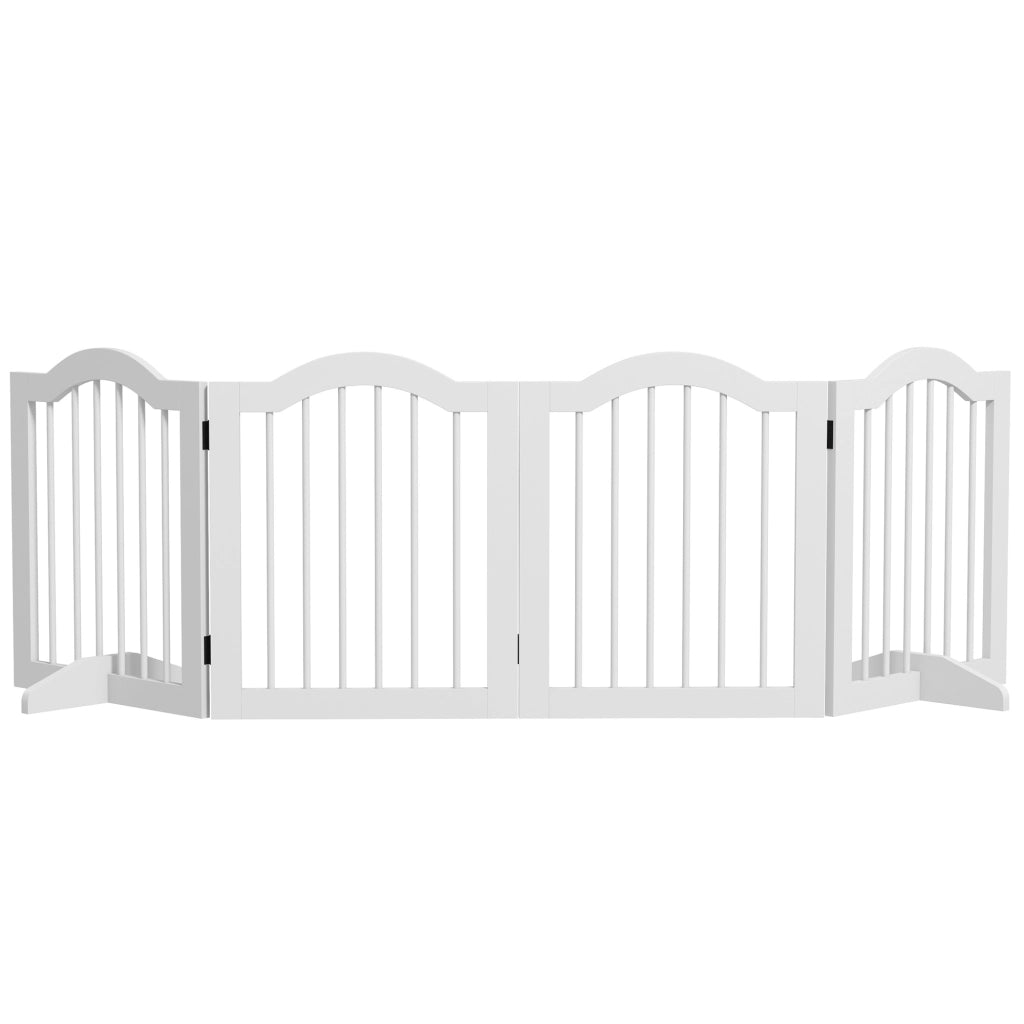 Cancello per cani pieghevole ¨C Minimal ¨C MDF/legno massello, 4 pannelli, bianco