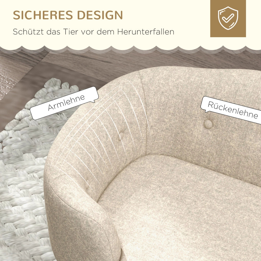 Letto per animali con cuscino ¨C Minimal ¨C crema 70x47x30 cm