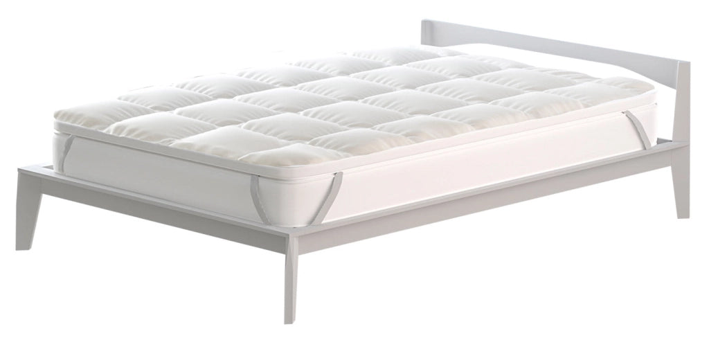 Topper Matrimoniale Trapuntato 600 gr/mq con Elastici Plus Bianco