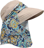 Cappello da mare pieghevole con visiera e cinturino, bordo ampio, protezione UV