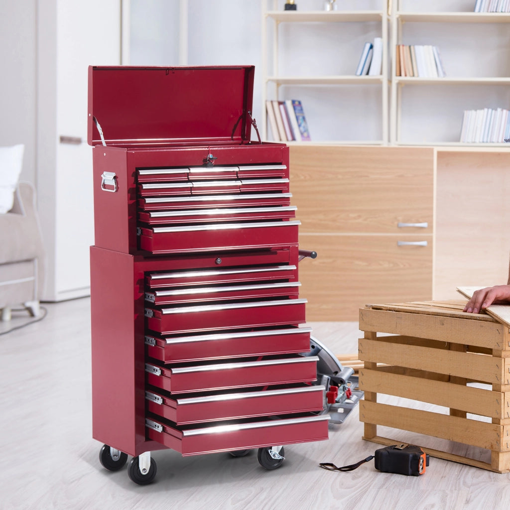 Carrello porta attrezzi ¨C Zephmum ¨C Rosso con cassetti e serratura