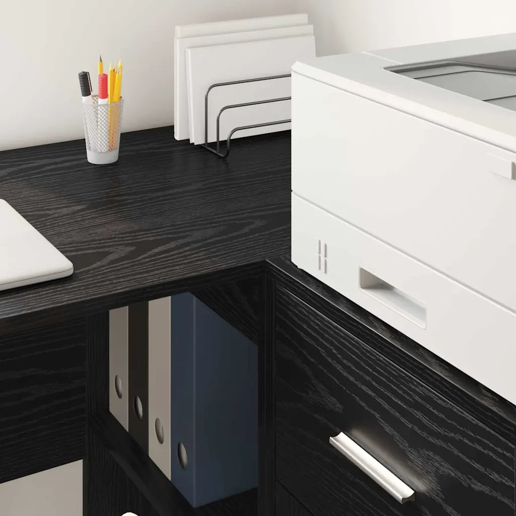Credenza con cassetto Rovere Nero 38 x 34 x 75 cm 869547
