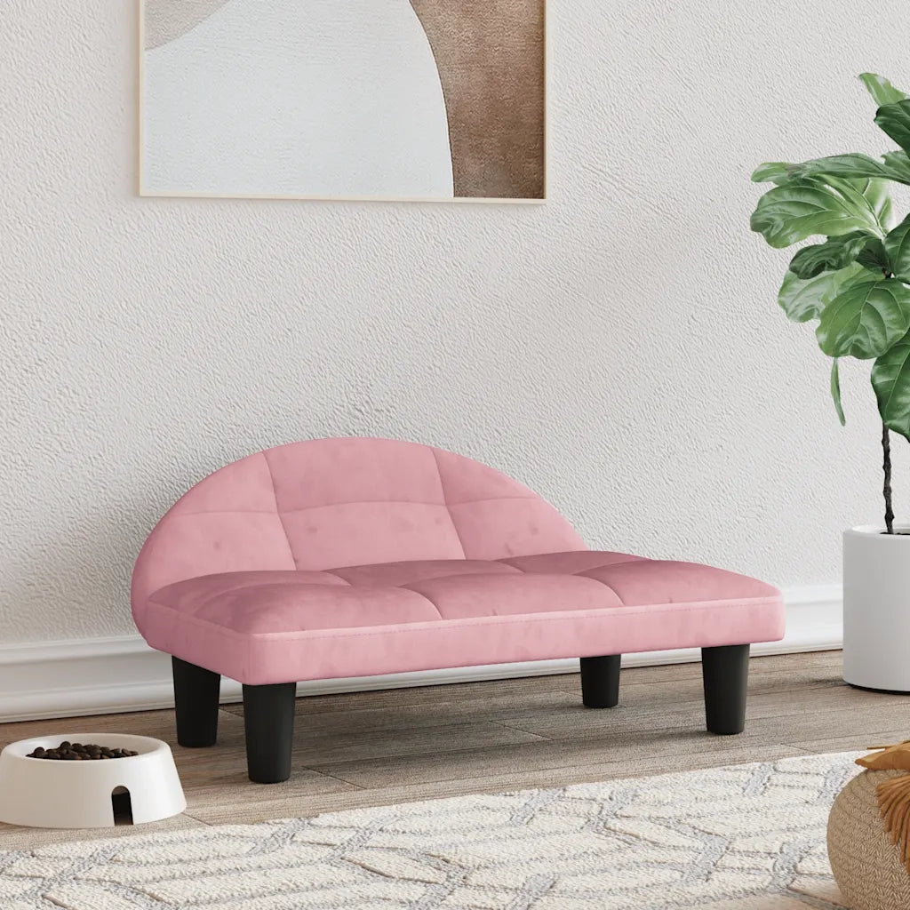 Lettino per Cani Rosa 70x52x30 cm in Velluto 171941